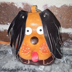 Dog COWHIDE LEATHER HANDMADE Small Wristlet